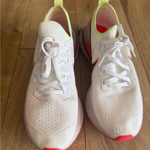 White and Neon Nike Infinity React Athletic Shoes
